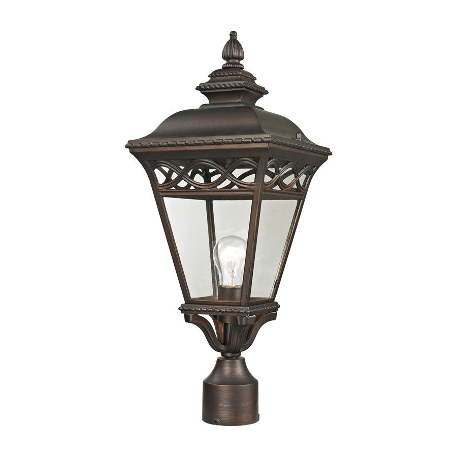 Atlas Lighting Mendham 22in 1-Light Outdoor Post Light | Traditional Hazelnut Bronze and Clear Glass | Entryway & Garden | Model OL11269-BZ