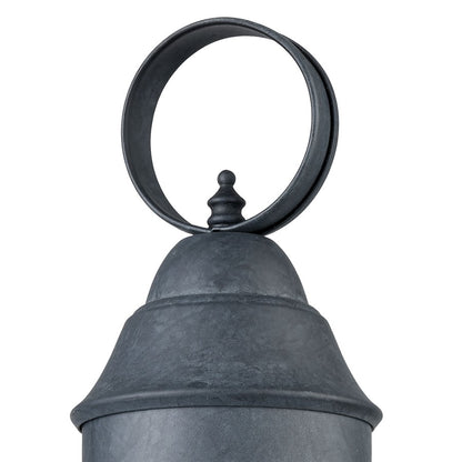 Atlas Lighting Onion 10in 1-Light Outdoor Post Light | Traditional Aged Zinc and Clear Seeded Glass | Driveway & Entryway | Model OL11272-GY
