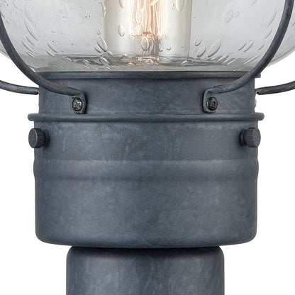 Atlas Lighting Onion 10in 1-Light Outdoor Post Light | Traditional Aged Zinc and Clear Seeded Glass | Driveway & Entryway | Model OL11272-GY