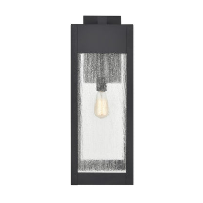 Atlas Lighting Angus 26.25in 1-Light Outdoor Sconce | Transitional Charcoal and Seeded Glass Rectangular | Entryway & Covered | Model OL11287-BK