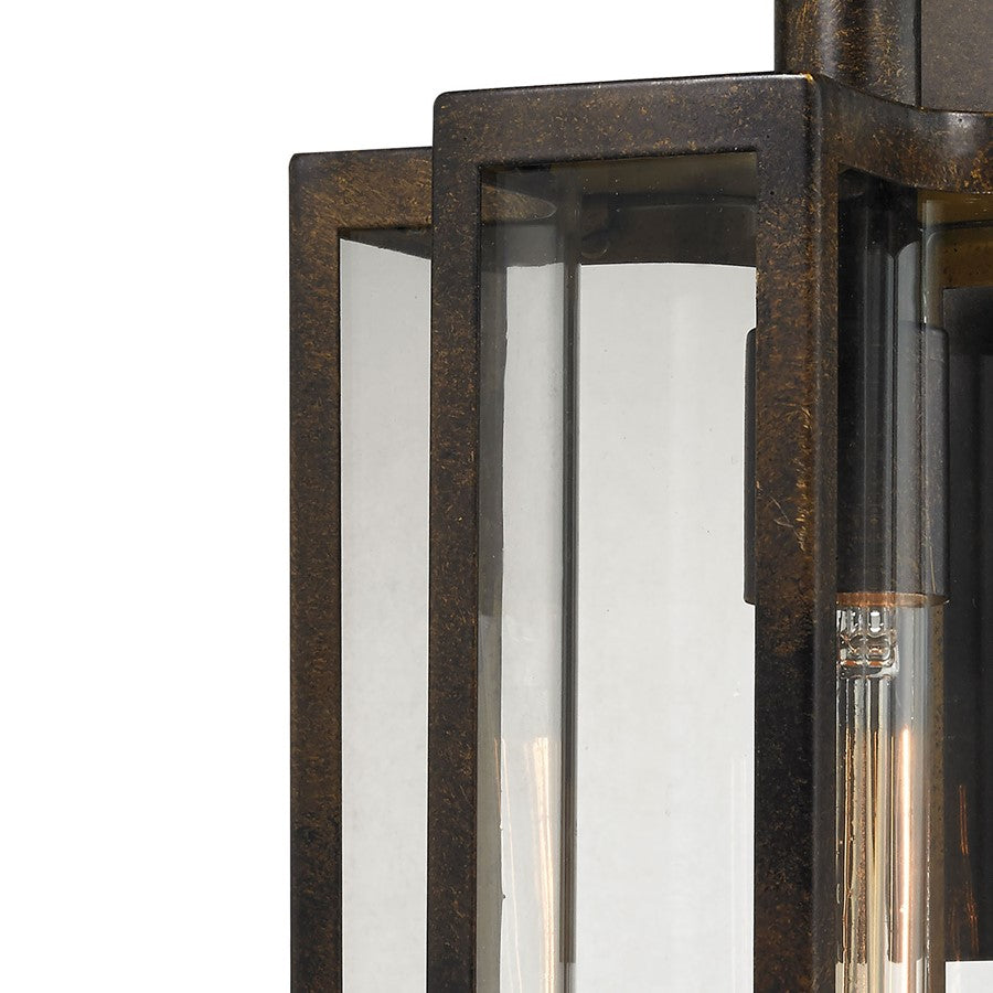 Atlas Lighting Bianca 8in 1-Light Outdoor Sconce | Transitional Hazelnut Bronze and Clear Glass | Porch & Entryway | 8 x 10 x 16 in | Model OL11291-BZ