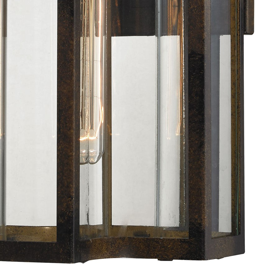 Atlas Lighting Bianca 8in 1-Light Outdoor Sconce | Transitional Hazelnut Bronze and Clear Glass | Porch & Entryway | 8 x 10 x 16 in | Model OL11291-BZ