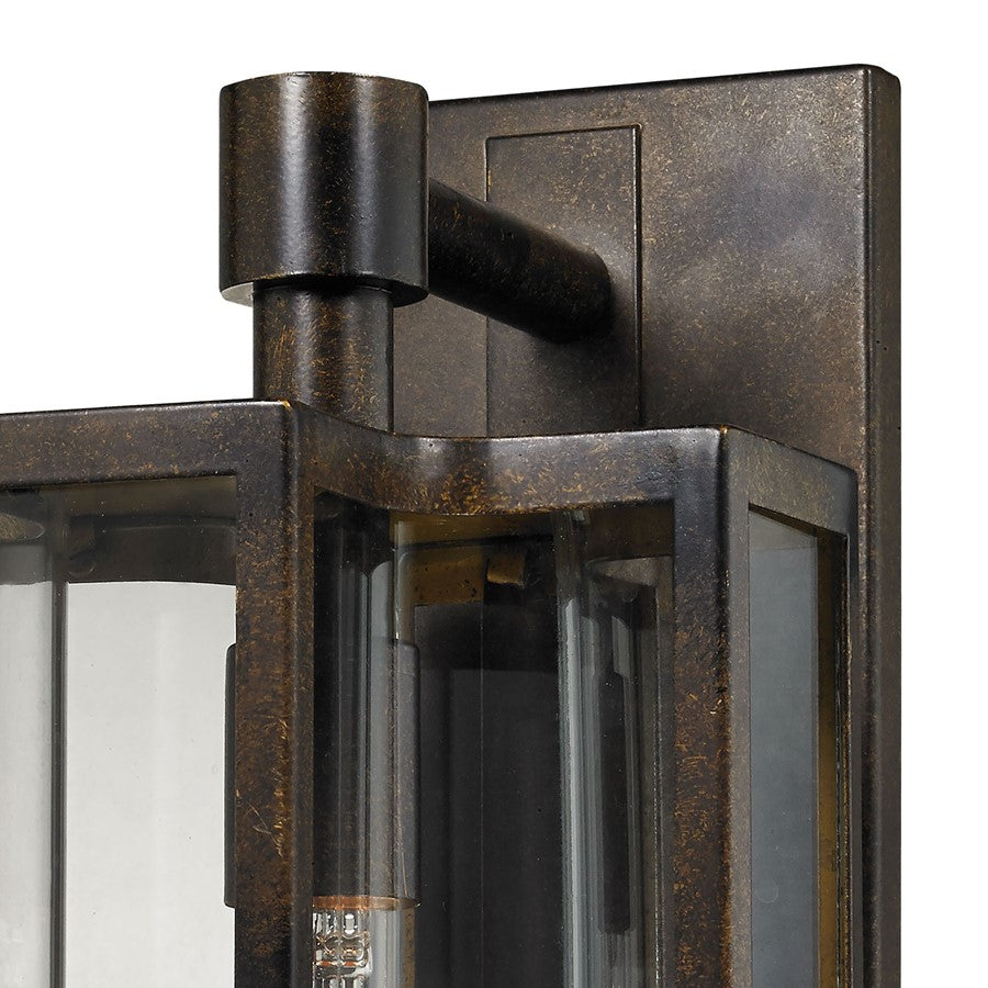 Atlas Lighting Bianca 8in 1-Light Outdoor Sconce | Transitional Hazelnut Bronze and Clear Glass | Porch & Entryway | 8 x 10 x 16 in | Model OL11291-BZ