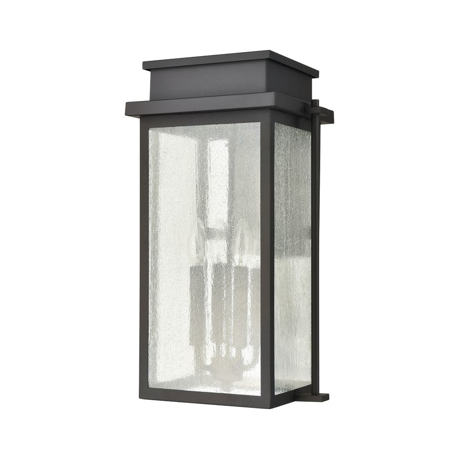 Atlas Lighting Braddock 20'' High 4Lt Outdoor Sconce, Bronze/Clear