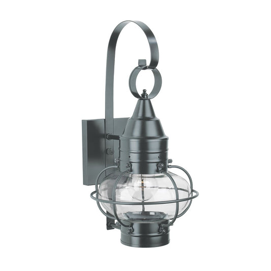 Atlas Lighting Classic Onion 9in 1-Light Outdoor Sconce | Traditional Gunmetal and Clear Glass | Coastal Entryway & Patio | Model OL11295-GY1