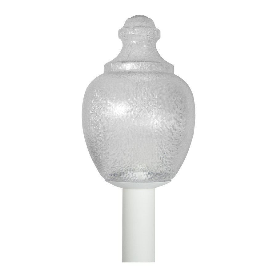 Atlas Lighting Etch 15in 1-Light Outdoor Post Light | Traditional White Metal and White Plastic Shade | Wet-Rated for Covered | Model OL11303-WH
