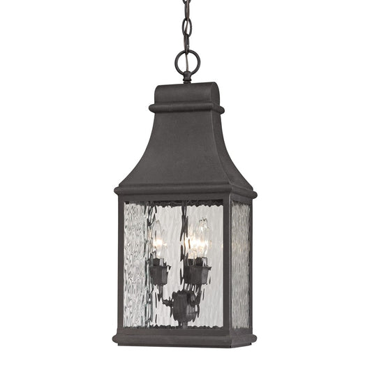 Atlas Lighting Forged Jefferson 9" 3Lt Outdoor Pendant, Charcoal - OL11316-BK