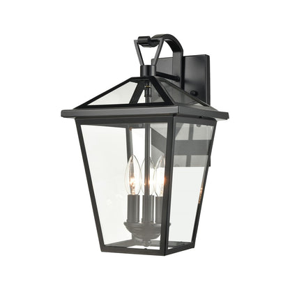 Atlas Lighting Main Street 16" 3Lt Outdoor Sconce, Black/Clear - OL11339-BK