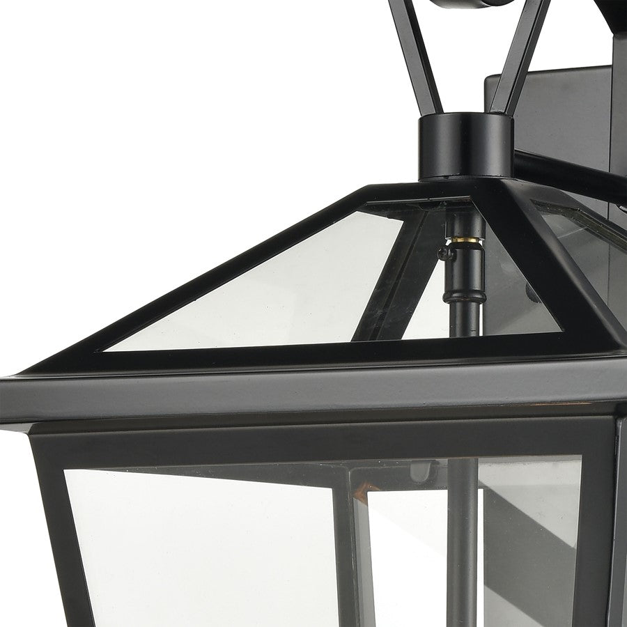 Atlas Lighting Main Street 16" 3Lt Outdoor Sconce, Black/Clear