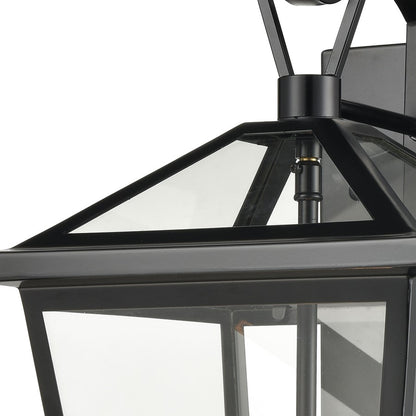 Atlas Lighting Main Street 16" 3Lt Outdoor Sconce, Black/Clear