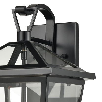Atlas Lighting Main Street 16" 3Lt Outdoor Sconce, Black/Clear