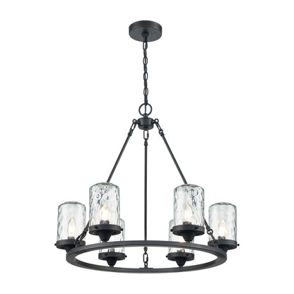 Atlas Lighting Torch 26'' Wide 6Lt Outdoor Pendant, Black/Clear - OL11376-BK
