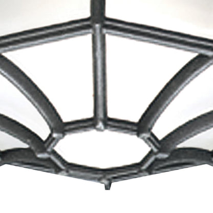 Atlas Lighting Cirque 10.5in 1-Light Outdoor Flush Mount | Transitional Black and White Frosted Glass | Covered Patio & Entryway | Model OL11385-BK