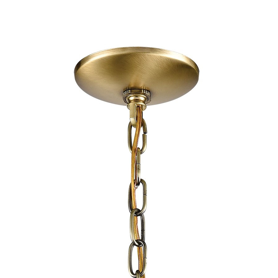 Atlas Lighting Ashford 12in 3-Light Outdoor Pendant | Traditional Antique Brass and Clear Glass | Porch & Patio | 12 x 12 x 21 in | Model OL11387-BS
