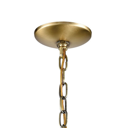 Atlas Lighting Ashford 12in 3-Light Outdoor Pendant | Traditional Antique Brass and Clear Glass | Porch & Patio | 12 x 12 x 21 in | Model OL11387-BS