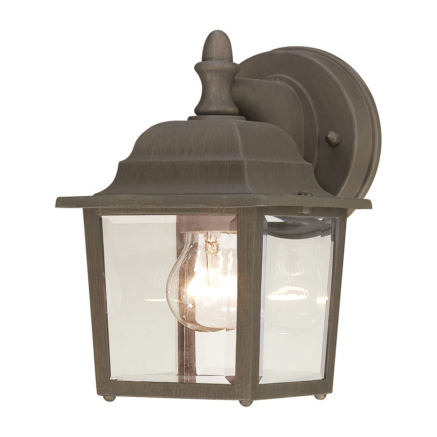 Atlas Lighting Hawthorne 8.5in 1-Light Outdoor Wall Sconce | Traditional Painted Bronze Metal and Clear Glass | Porch & Entryway | Model OL11390-BZ
