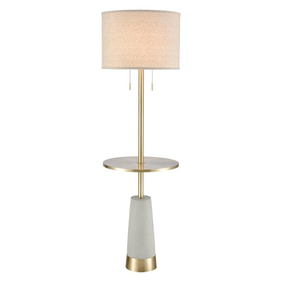 Atlas Lighting Below the Surface 63in 2-Light Floor Lamp | Industrial Polished Concrete and Antique Brass | Living Room & Study | Model PL11003-GY