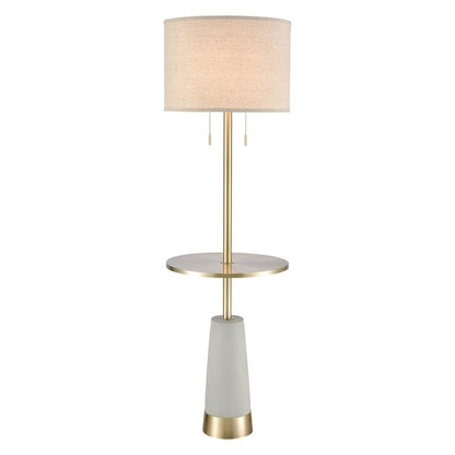Atlas Lighting Below the Surface 63in 2-Light Floor Lamp | Industrial Polished Concrete and Antique Brass | Living Room & Study | Model PL11003-GY