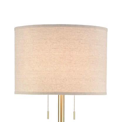 Atlas Lighting Below the Surface 63in 2-Light Floor Lamp | Industrial Polished Concrete and Antique Brass | Living Room & Study | Model PL11003-GY