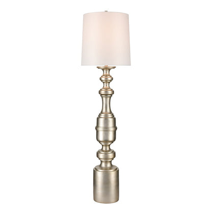 Atlas Lighting Cabello 78in 1-Light Floor Lamp | Transitional Antique Silver and White Fabric | Living Room & Hallway | Model PL11005-SV