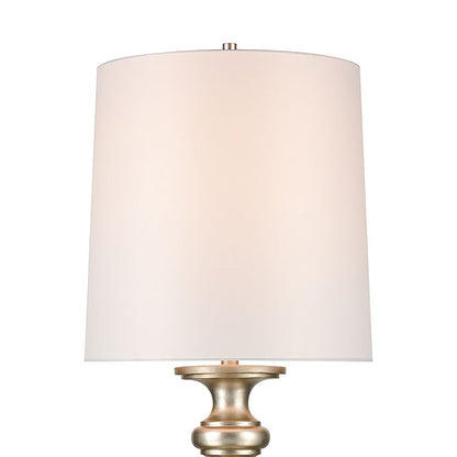 Atlas Lighting Cabello 78in 1-Light Floor Lamp | Transitional Antique Silver and White Fabric | Living Room & Hallway | Model PL11005-SV