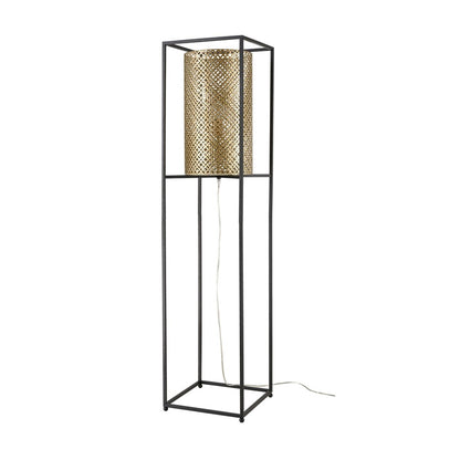 Atlas Lighting Gavia 60in 1-Light Floor Lamp | Transitional Antique Gold and Black Metal | Living Room & Bedroom | 13 x 13 x 60 in | Model PL11008-GD