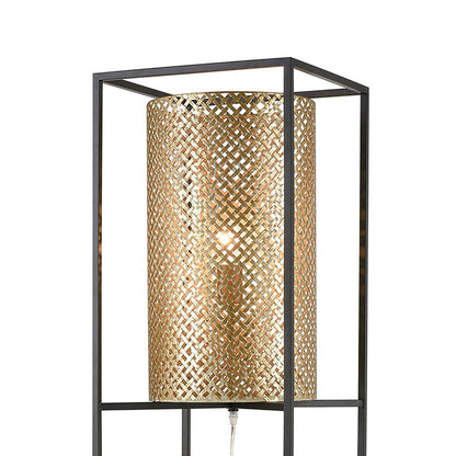 Atlas Lighting Gavia 60in 1-Light Floor Lamp | Transitional Antique Gold and Black Metal | Living Room & Bedroom | 13 x 13 x 60 in | Model PL11008-GD