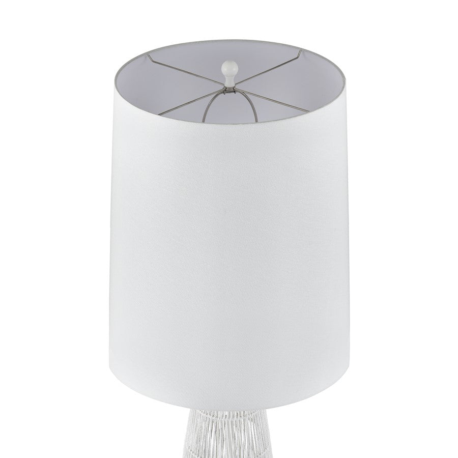 Atlas Lighting Husk 63in 1-Light Floor Lamp | Transitional White and Natural Rope | Living Room & Bedroom | 19 x 19 x 63 in | Model PL11010-WH