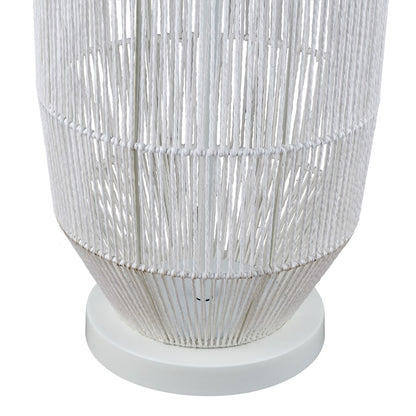 Atlas Lighting Husk 63in 1-Light Floor Lamp | Transitional White and Natural Rope | Living Room & Bedroom | 19 x 19 x 63 in | Model PL11010-WH