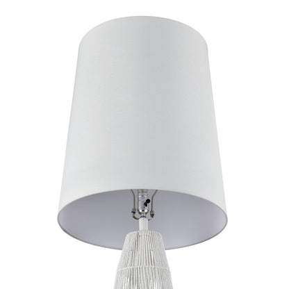 Atlas Lighting Husk 63in 1-Light Floor Lamp | Transitional White and Natural Rope | Living Room & Bedroom | 19 x 19 x 63 in | Model PL11010-WH