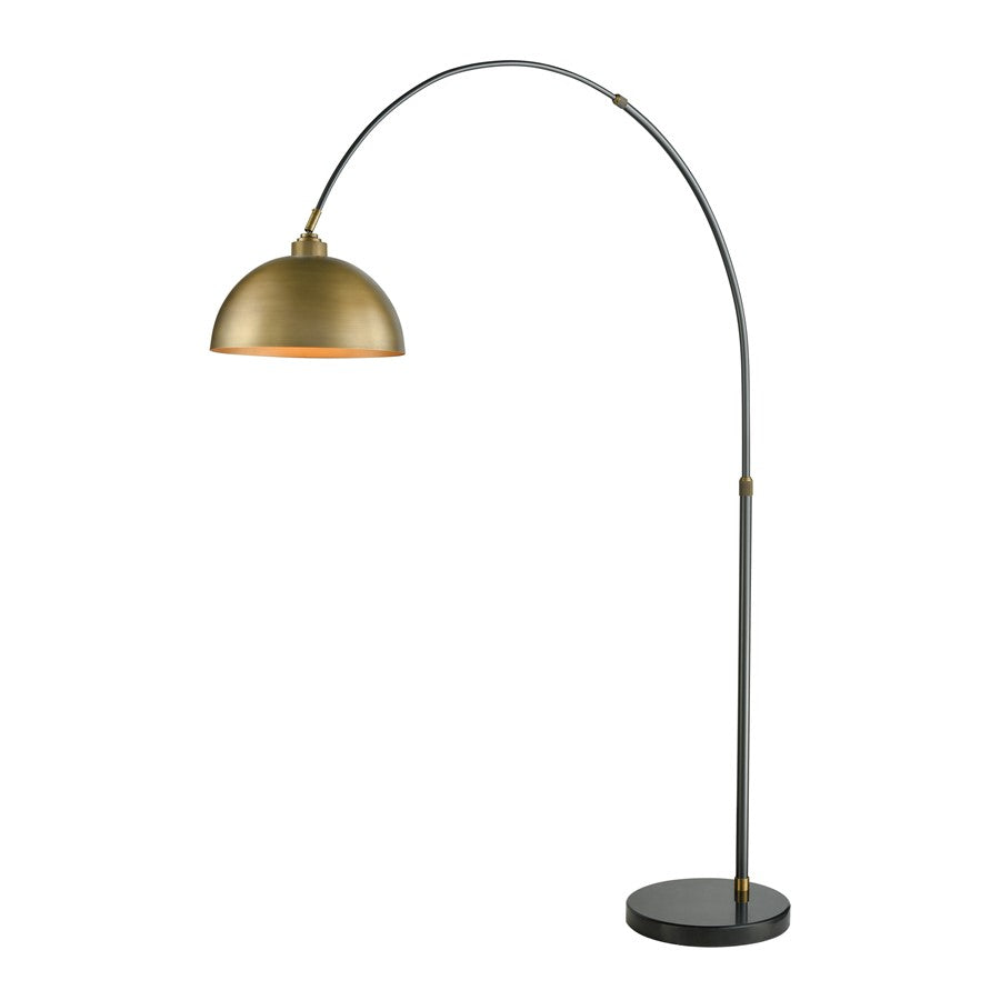 Atlas Lighting Magnus 76in 1-Light Floor Lamp | Traditional Aged Brass and Black Metal | Living Room & Reading Nook | Model PL11013-BS