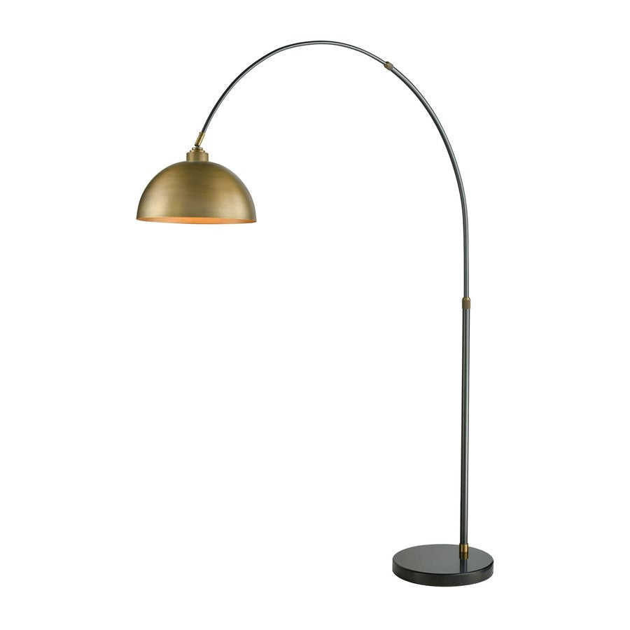 Atlas Lighting Magnus 76in 1-Light Floor Lamp | Traditional Aged Brass and Black Metal | Living Room & Reading Nook | Model PL11013-BS