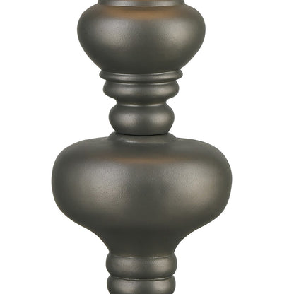 Atlas Lighting Meymac 74in 1-Light Floor Lamp | Transitional Dark Pewter and White Fabric Shade | Living Room & Bedroom | Model PL11015-GY