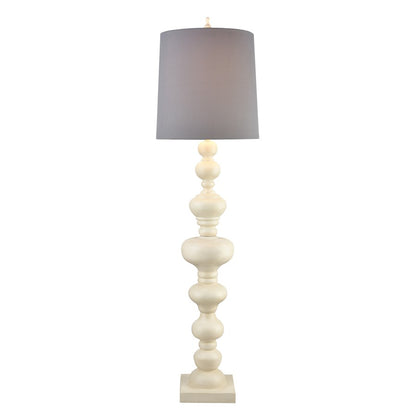 Atlas Lighting Meymac 74in 1-Light Floor Lamp | Transitional Matte White and Gray Fabric Shade | Living Room & Bedroom | Model PL11015-WH