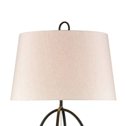 Atlas Lighting Morely 63in 1-Light Floor Lamp | Transitional Matte Black and Brown Fabric Shade | Living Room & Bedroom | Model PL11016-BK
