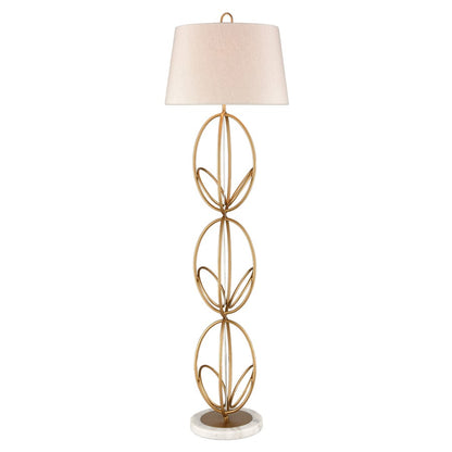 Atlas Lighting Morely 63in 1-Light Floor Lamp | Transitional Gold Metal and White Marble Base | Living Room & Bedroom | Model PL11016-GD2