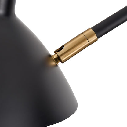 Atlas Lighting Risley 81in 3-Light Floor Lamp | Modern Matte Black Metal and Aged Brass Accents | Living Room & Bedroom | Model PL11020-BK