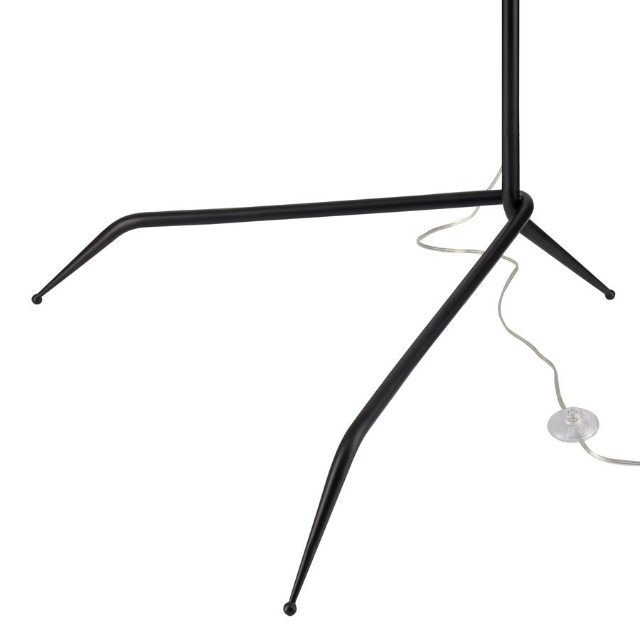 Atlas Lighting Risley 81in 3-Light Floor Lamp | Modern Matte Black Metal and Aged Brass Accents | Living Room & Bedroom | Model PL11020-BK