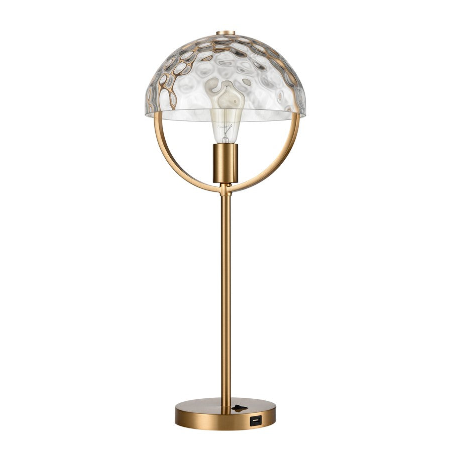 Atlas Lighting Parsons Avenue 24in 1-Light Desk Lamp | Transitional Aged Brass and Clear Glass | Study & Office Task Light | Model PL11026-BS