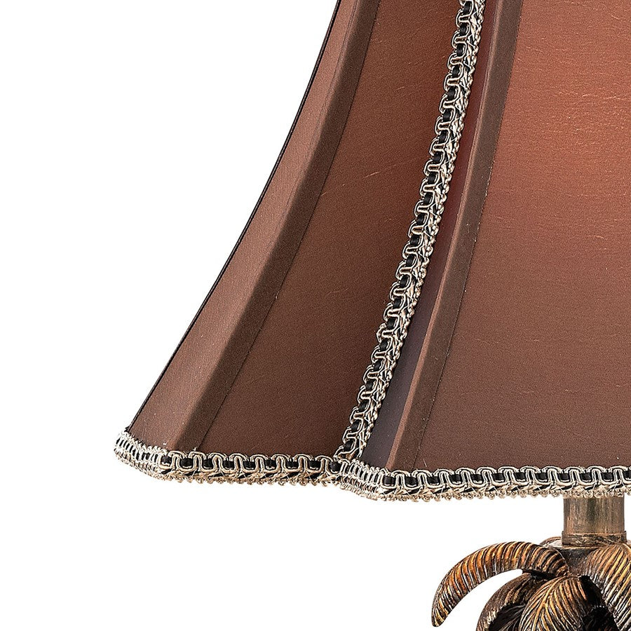 Atlas Lighting Adamslane 24in 1-Light Table Lamp | Traditional Bronze and Copper Fabric Shade | Living Room & Study | Model PL11029-BZ