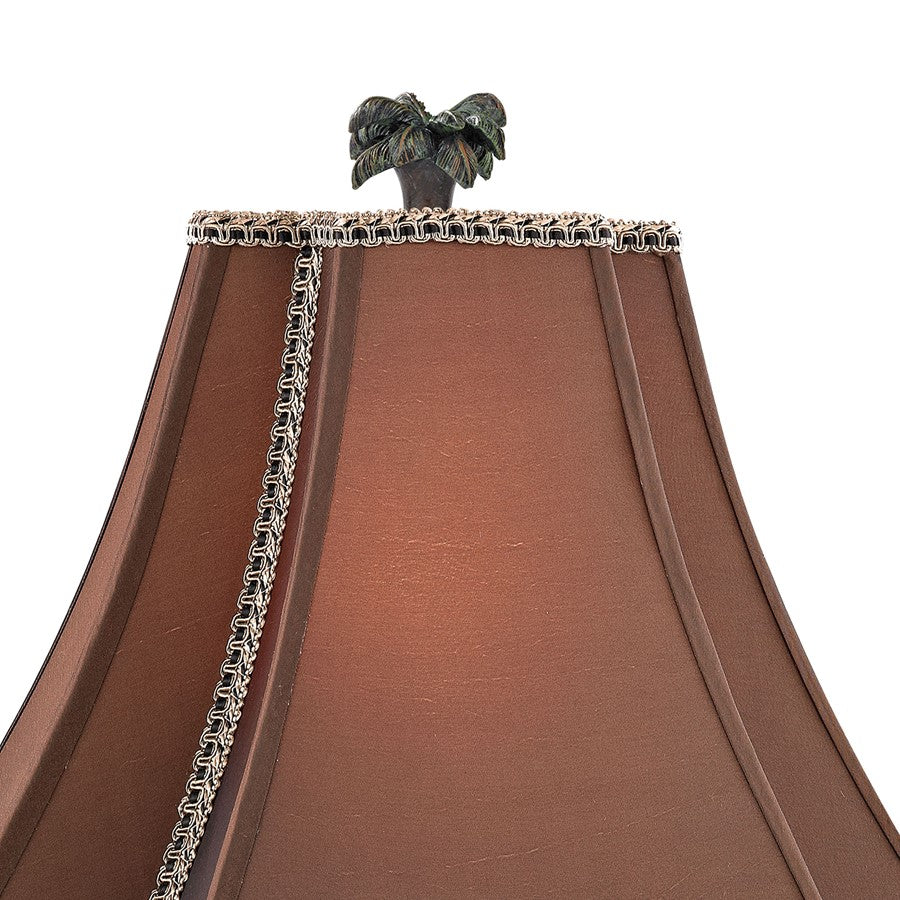 Atlas Lighting Adamslane 24in 1-Light Table Lamp | Traditional Bronze and Copper Fabric Shade | Living Room & Study | Model PL11029-BZ