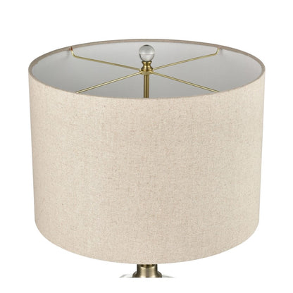 Atlas Lighting Annetta 33in 2-Light Table Lamp Set of 2 | Antique Brass and Off White Linen | Bedroom & Living Room | Model PL11030-BSS