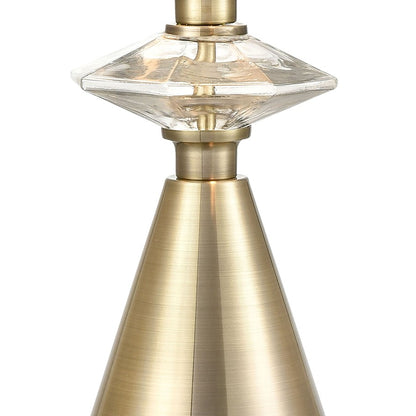 Atlas Lighting Annetta 33in 2-Light Table Lamp Set of 2 | Antique Brass and Off White Linen | Bedroom & Living Room | Model PL11030-BSS