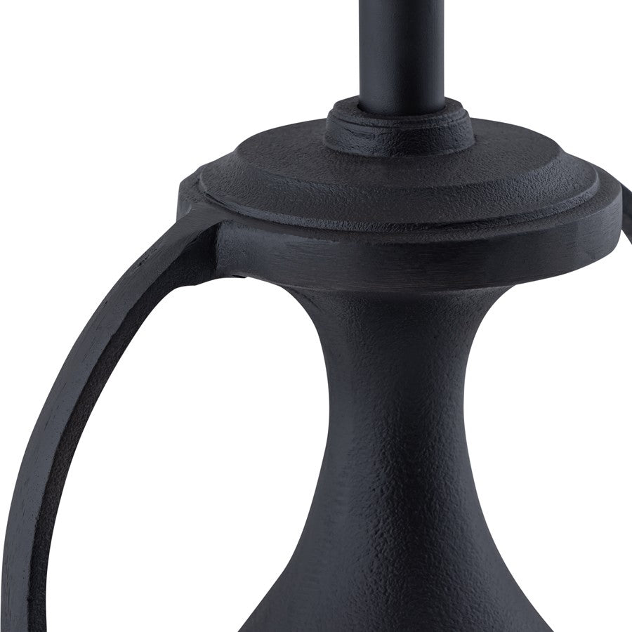 Atlas Lighting Anpell 25in 1-Light Table Lamp | Traditional Matte Black and White Fabric | Living Room & Bedroom | 14 x 14 x 25 in | Model PL11031-BK