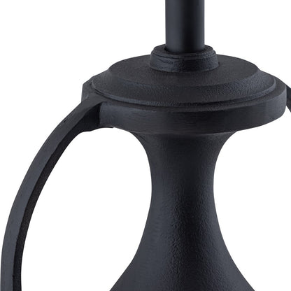 Atlas Lighting Anpell 25in 1-Light Table Lamp | Traditional Matte Black and White Fabric | Living Room & Bedroom | 14 x 14 x 25 in | Model PL11031-BK