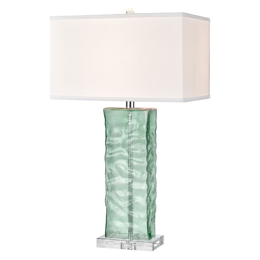 Atlas Lighting Arendell 30in 1-Light Table Lamp | Transitional Light Blue Glass and Clear Crystal | Living Room & Bedroom | Model PL11033-BL2