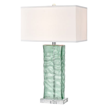 Atlas Lighting Arendell 30in 1-Light Table Lamp | Transitional Light Blue Glass and Clear Crystal | Living Room & Bedroom | Model PL11033-BL2