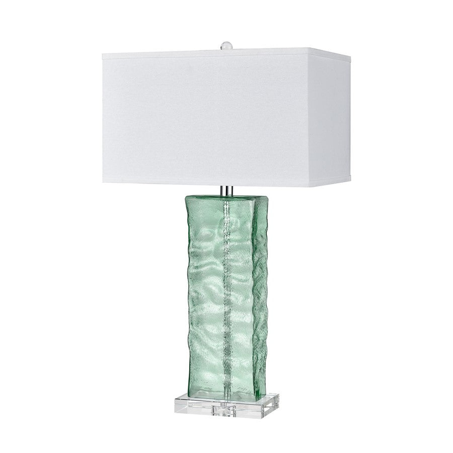 Atlas Lighting Arendell 30in 1-Light Table Lamp | Transitional Light Blue Glass and Clear Crystal | Living Room & Bedroom | Model PL11033-BL2