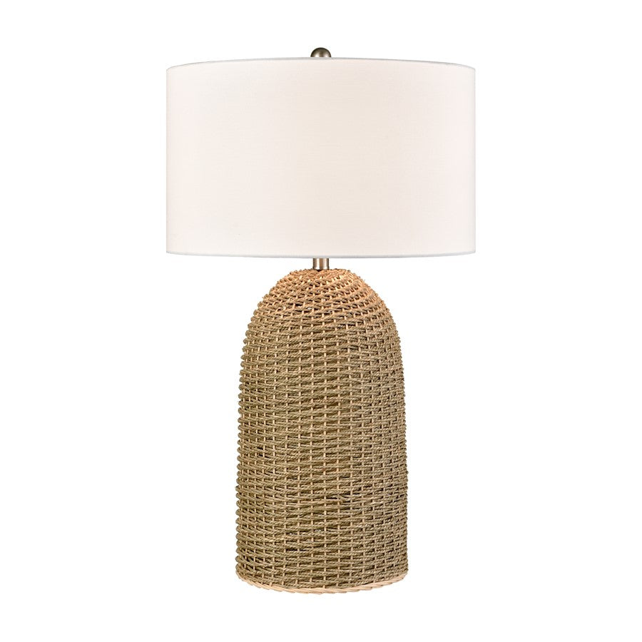 Atlas Lighting Coe 32in 1-Light Table Lamp | Transitional Natural Rope and White Fabric Shade | Living Room & Bedroom | Model PL11043-NA