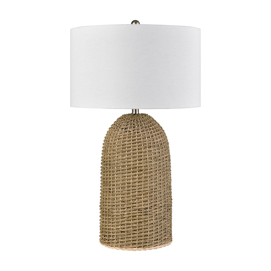 Atlas Lighting Coe 32in 1-Light Table Lamp | Transitional Natural Rope and White Fabric Shade | Living Room & Bedroom | Model PL11043-NA
